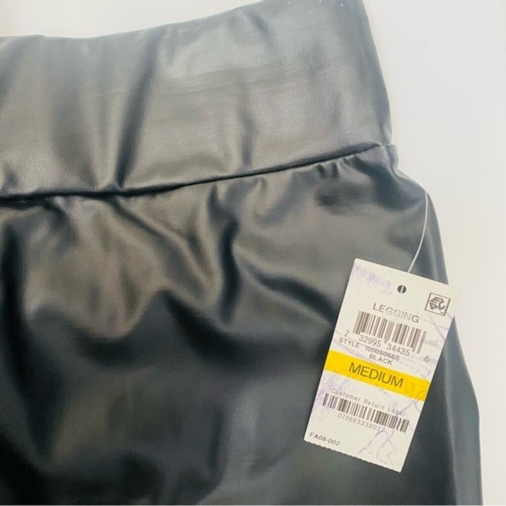 NWT Inc International Concepts Black Faux Leather Leggings Size M - Picture 5 of 6